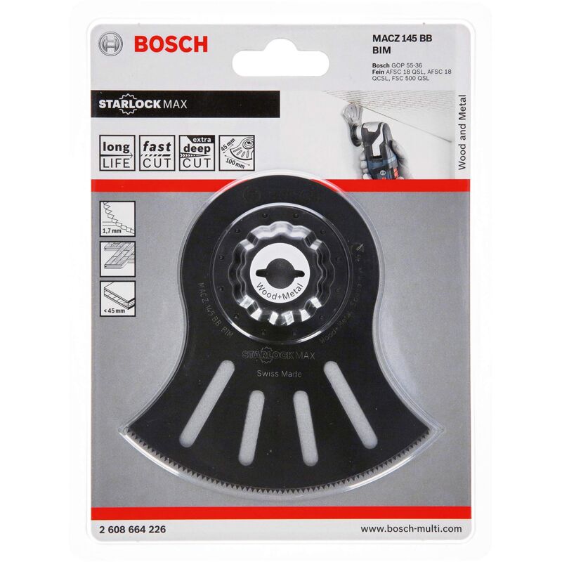 foto del prodotto bosch professional lama segmentata starlock macz 145 bb per legno, accessorio per utensile multifunzione 