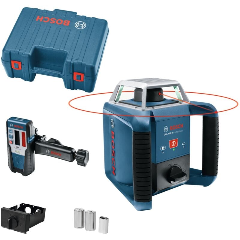 foto del prodotto bosch professional laser rotante grl 400 h pannello a singolo tasto, portata fino a 400 m diametro , in valigetta 