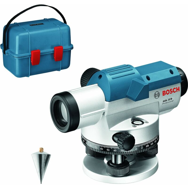 foto del prodotto bosch professional livella ottica gol 32 d ingrandimento 32x, unit di misura 360 gradi, raggio d azione fino a 120 m, in valigetta 