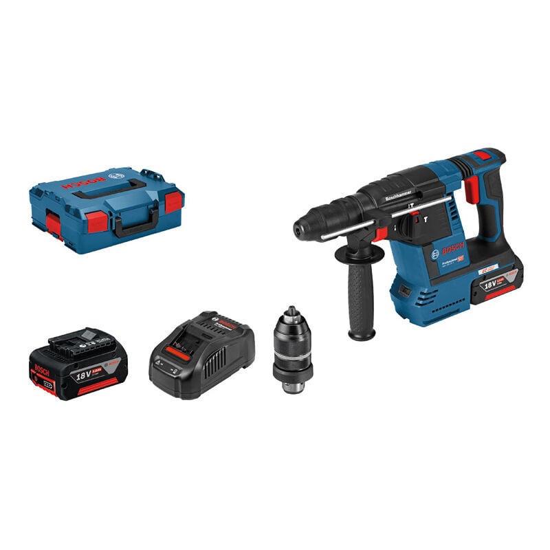 foto del prodotto bosch professional martello perforatore a batteria bosch gbh 18v 26 f con 2 batterie da 5,0 ah con caricabatterie, incluso l boxx