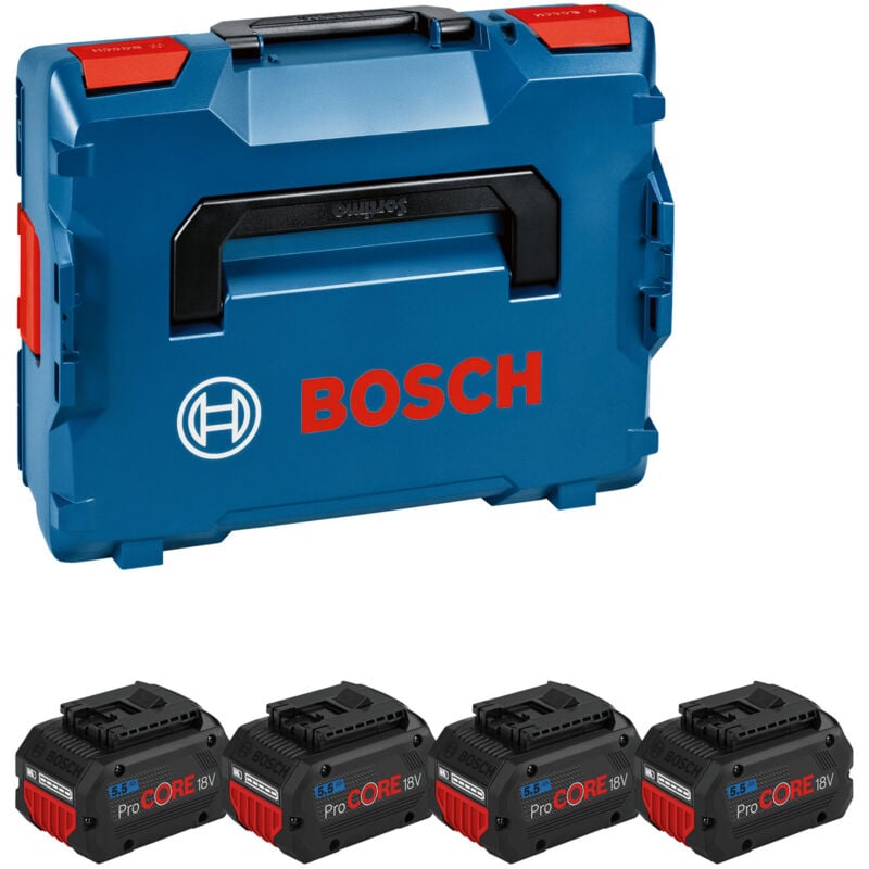foto del prodotto bosch professional - multiset di batterie bosch 4x procore 5,5 ah in l-boxx 136