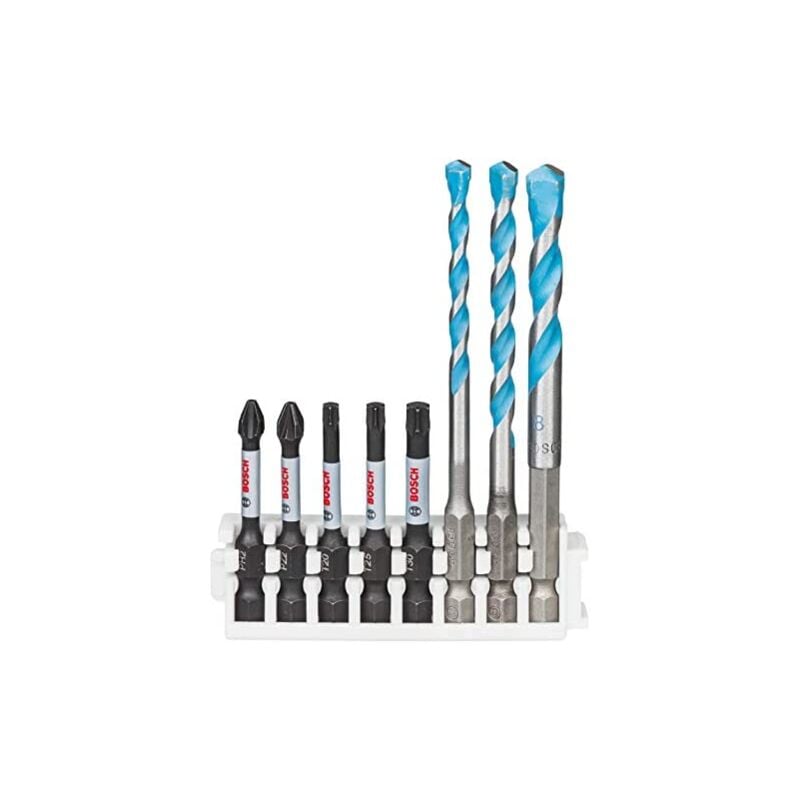 foto del prodotto bosch professional set de 8 bit de impact control screwdriver multi purpose bits pick and click, drill accessory de impact 