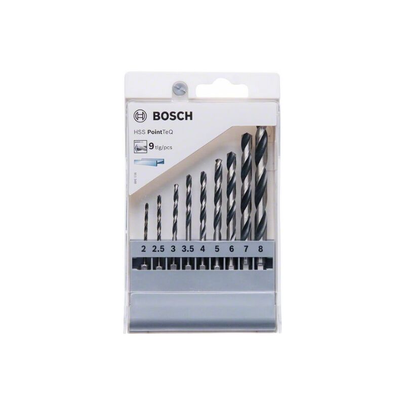 foto del prodotto bosch professional set de pointteq de 9 pz 2 8 mm, hex shank, accessorio per trapani de batteria e trapani 