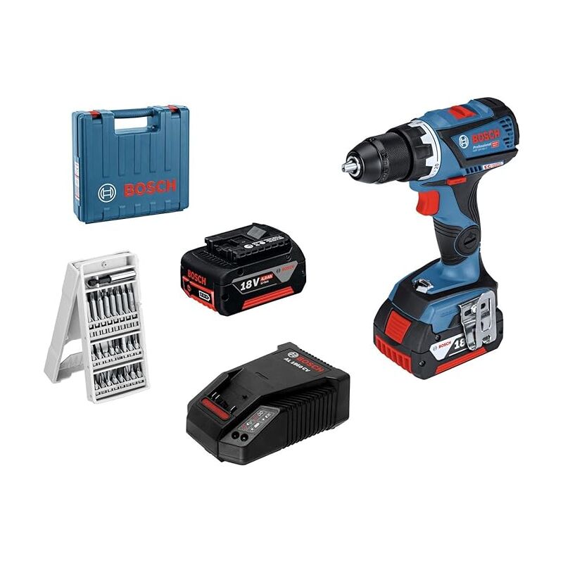 foto del prodotto bosch professional trapano avvitatorea batteria gsr18v60c 18.0v li 4ah 1900 giri min. mandrino autoserrante 13mm 2 batterie