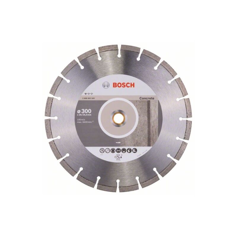 foto del prodotto bosch professional1 x lama per sega de diamante standard per calcestruzzo, per calcestruzzo, calcestruzzo poroso, 300 x 20 25.40 x 2.8 x 10 mm,