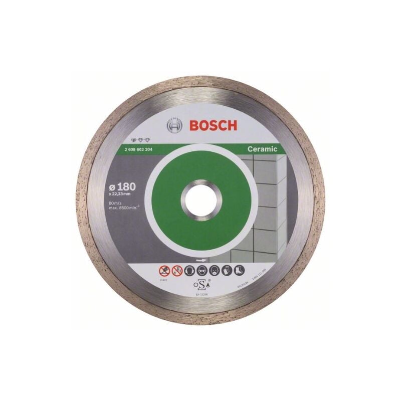 foto del prodotto bosch professional1 x mola da taglio de diamante standardfor ceramica, per pietra, piastrelle, ceramica, 180 x 22,23 x 1,6 x 7 mm, accessori per
