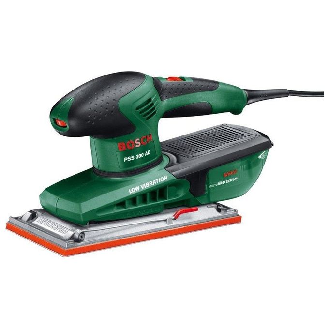 foto del prodotto bosch pss 300 ae levigatrice orbitale 250w velocita regolabile piastra 114x230 mm con sistema microfilter