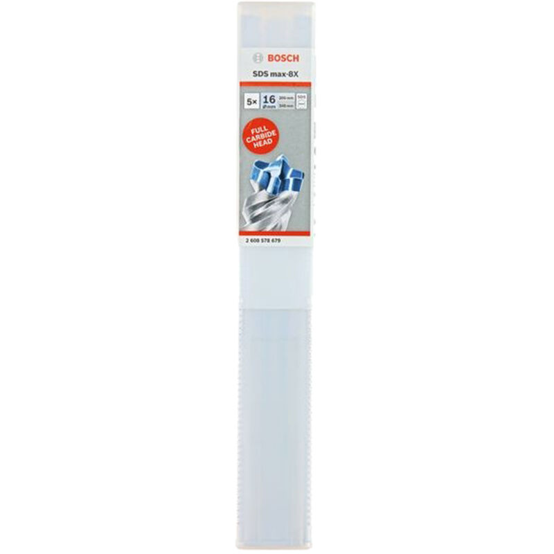 foto del prodotto bosch punta per martello con sds max 8x multipack 5 pezzi 16 x 200 x 340 mm