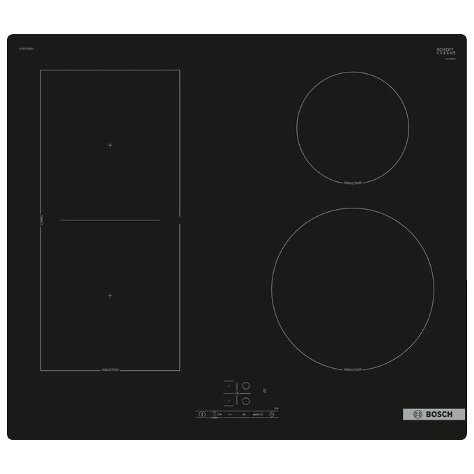 foto del prodotto bosch pvs61rbb5e serie 4 piano cottura induzione 4 zone touchselect zona combi restart 60cm nero
