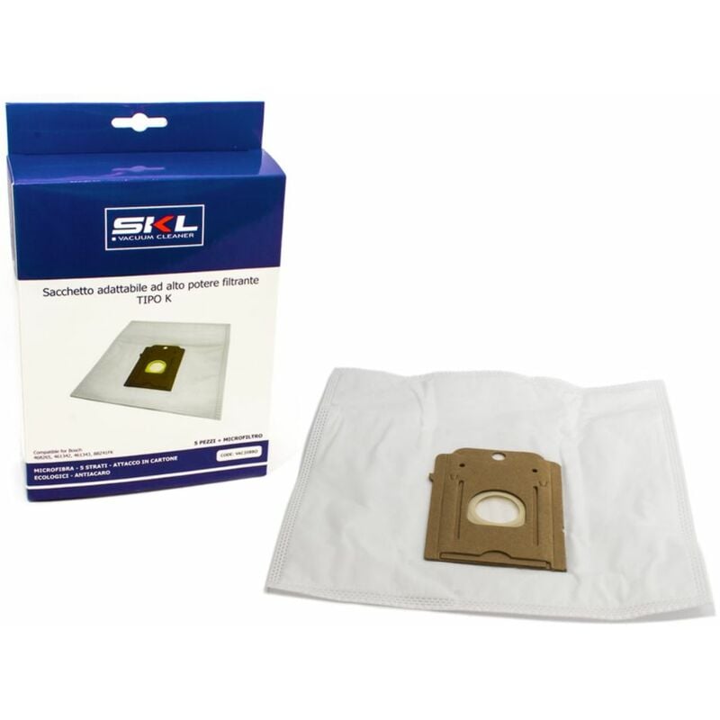 foto del prodotto bosch scatola 5 sacchetti compatibili k microfiltro aspirapolvere 337508