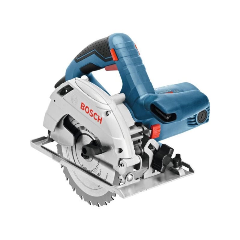 foto del prodotto bosch sega circolare gks 165 in scatola di cartone con 1 lama di legno