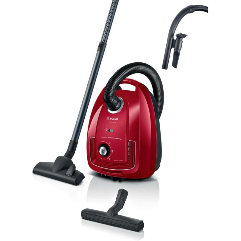 foto del prodotto bosch serie 4, aspirapolvere con sacco, rosso, bgd38rd1h