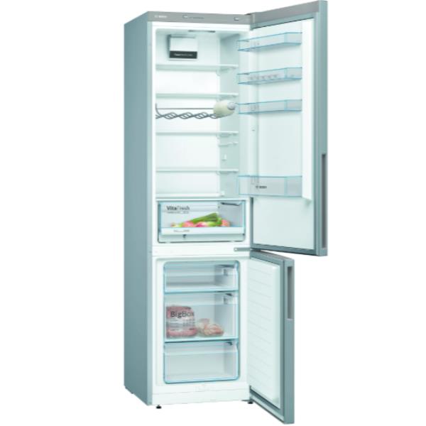 foto del prodotto bosch serie 4 kgv39vleas frigorifero combinato da libera installazione 201 x 60 cm metal look classe e