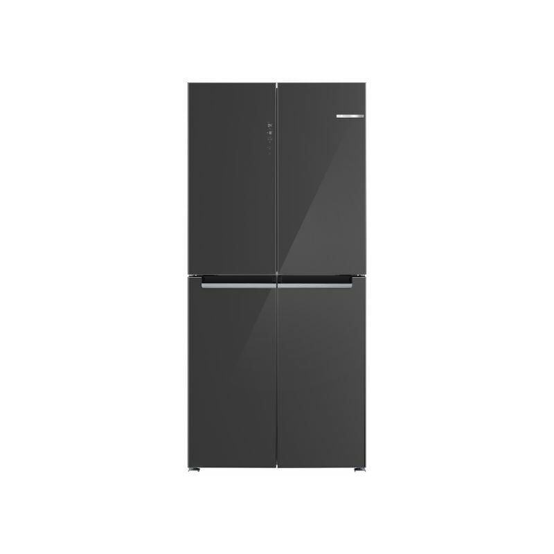 foto del prodotto bosch serie 4 kmc85leea. posizionamento dell apparecchio libera installazione, design del prodotto porta francese, colore del prodotto grigio.