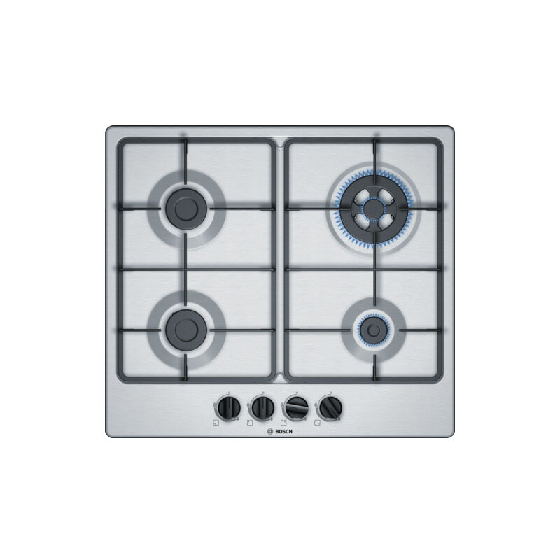foto del prodotto bosch serie 4 pgh6b5b60 piano cottura a gas 60 cm acciaio inox. colore del prodotto nero, acciaio inox, posizionamento dell apparecchio da