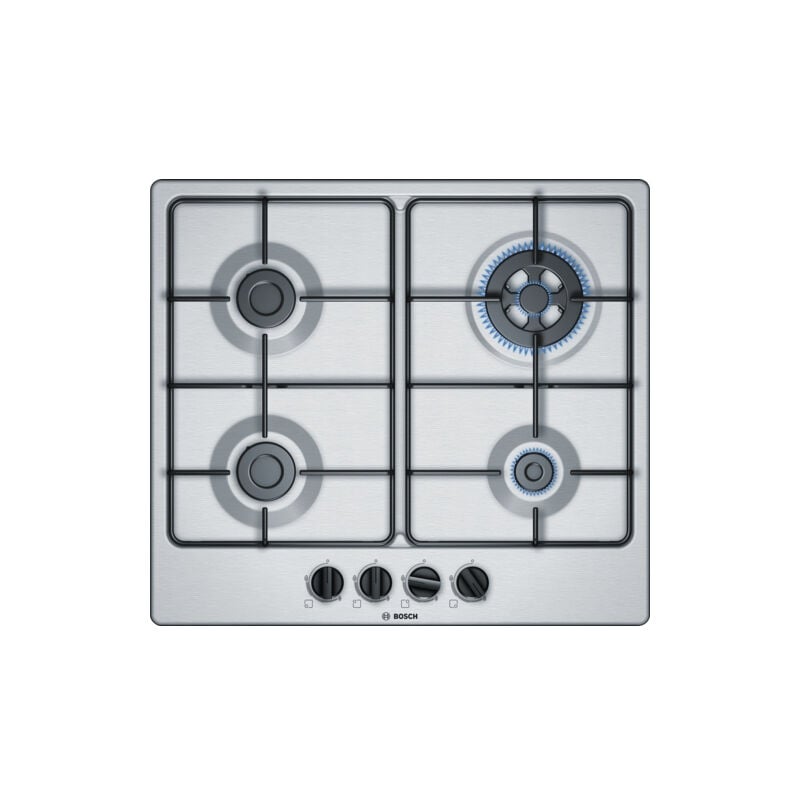foto del prodotto bosch serie 4 pgh6b5b80. colore del prodotto nero, acciaio inox, posizionamento dell apparecchio da incasso, tipo di piano cottura gas. tipo di