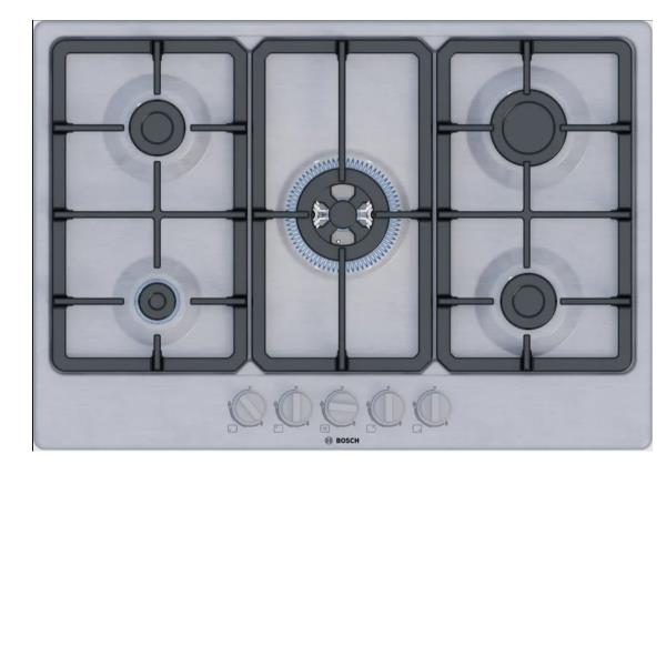 foto del prodotto bosch serie 4 pgq7b5k90 , piano cottura a gas, 75 cm, acciaio inox