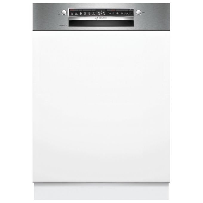 foto del prodotto bosch serie 4 smi4evs08e lavastoviglie da incasso a scomparsa parziale 14 coperti classe b rumorosita 44 db efficient dry home connect 6 programmi 3 cestello 60 cm frontalino acciaio