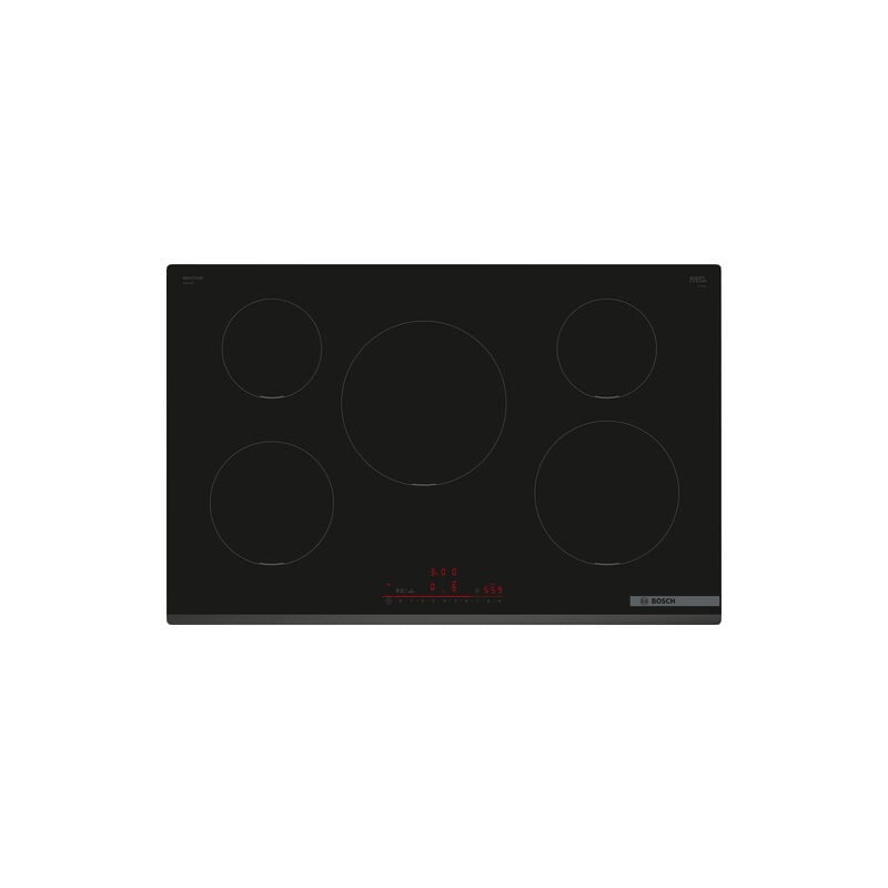 foto del prodotto bosch serie 6 piv831hb1e piano cottura nero da incasso 80 cm a induzione 5 fornelli