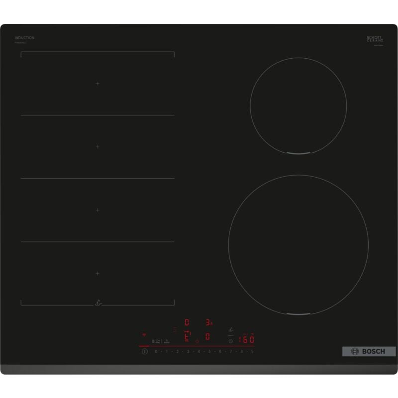 foto del prodotto bosch serie 6 pix631hc1e piano cottura a induzione 60 cm nero, senza profili. colore del prodotto nero, posizionamento dell apparecchio da incasso,