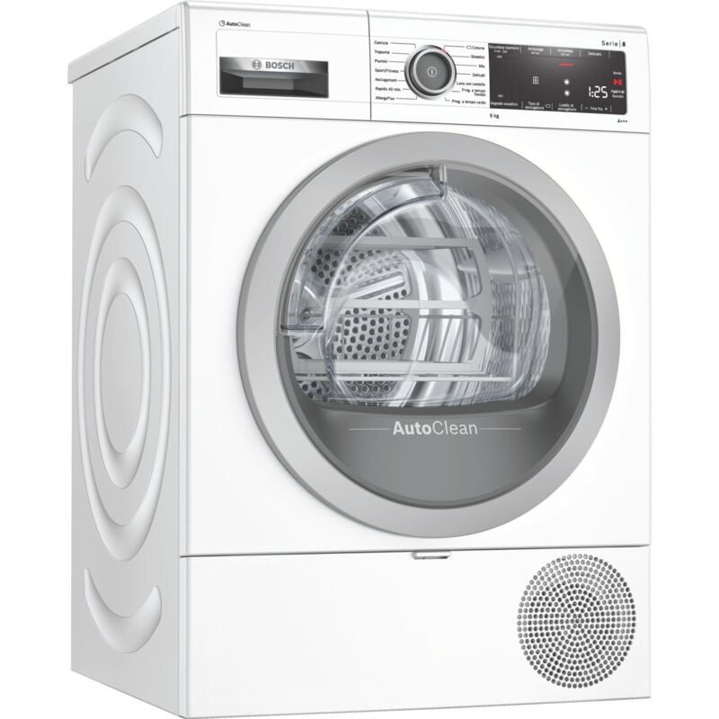 foto del prodotto bosch serie 8 asciugatrice a pompa di calore , 9 kg, cl. a , con sistema autoclean