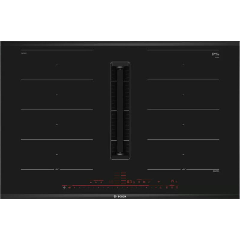 foto del prodotto bosch serie 8 pxx875d67e piano cottura induzione 80cm 4 fornelli cappa integrata nero