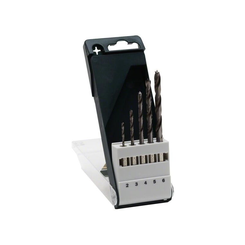foto del prodotto bosch set 5 punte per legno codolo esagonale 2 3 4 5 6 mm