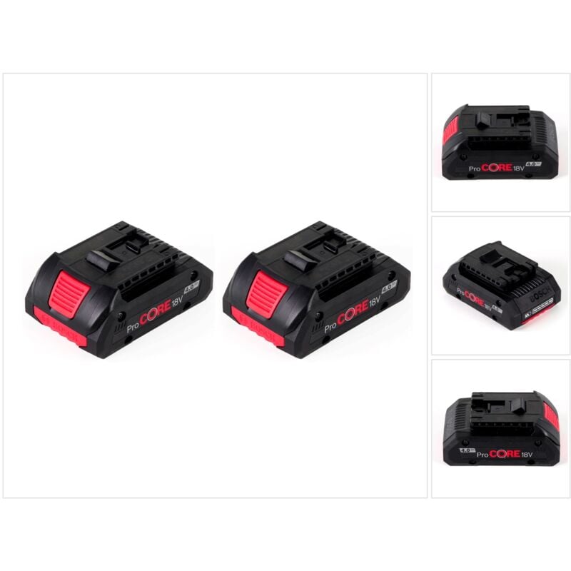 foto del prodotto bosch set con 2x batterie al litio gba 18v 4,0 ah procore professional 2x 1600a016gb 
