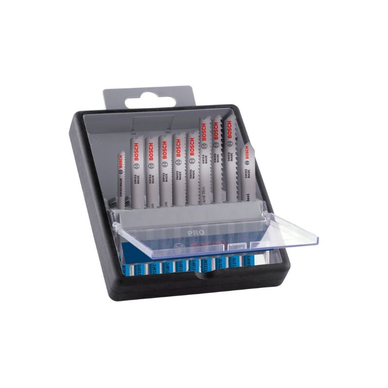 foto del prodotto bosch set de 10 lame de sega de seghetto alternativo de metallo e alluminio per lamiera de acciaio inox, lamiera de acciaio, lunghezza de 92 mm,