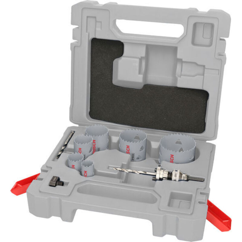 foto del prodotto bosch set de sega de corona pro multi materiale e mandrini per trapano q lock, 10 pezzi.