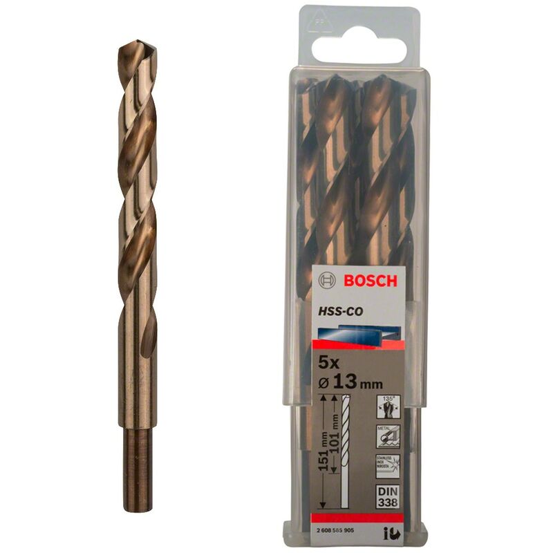 foto del prodotto bosch set di 5 punte per metallo hss co 13 x 151 mm 2 608 585 905 