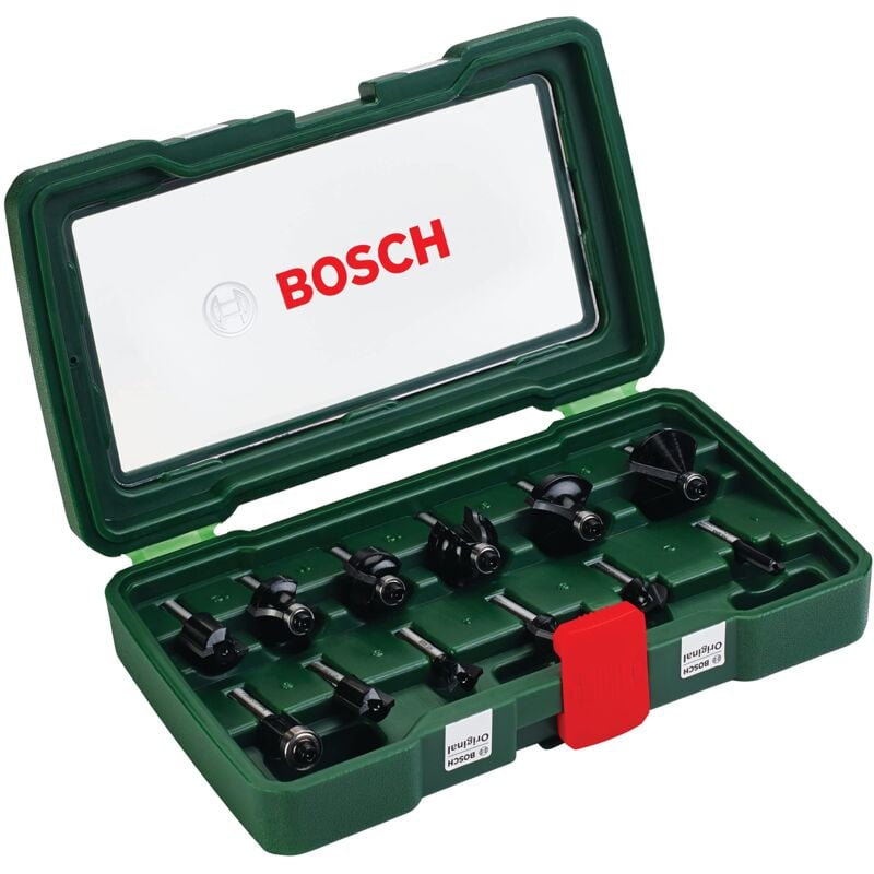 foto del prodotto bosch set di frese per metalli duri in scatola di plastica, 12 pz. lunghezza 6,35 mm circa, 2607019465