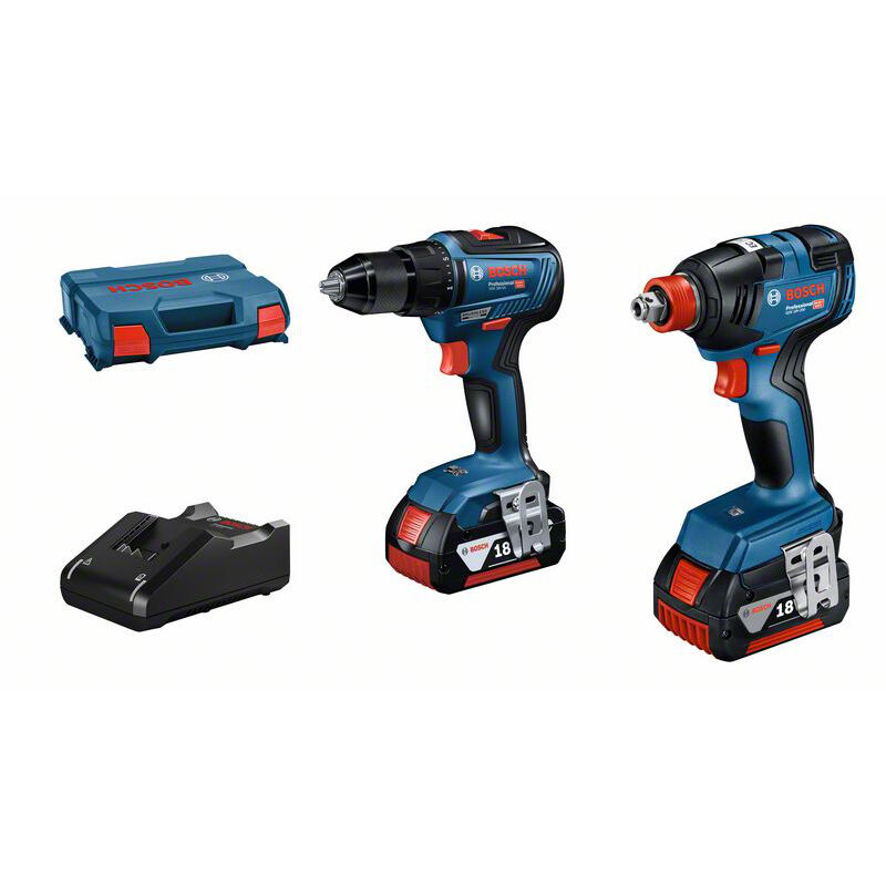 foto del prodotto bosch set di macchine combo kit gdx 18v 200 gsr 18v 55 2x4.0 ah in l case