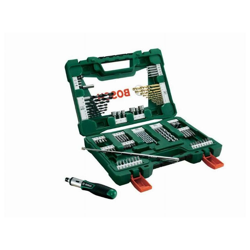 foto del prodotto bosch set di punte v line da 91 pezzi con cacciavite a cricchetto e asta magnetica 2607017195