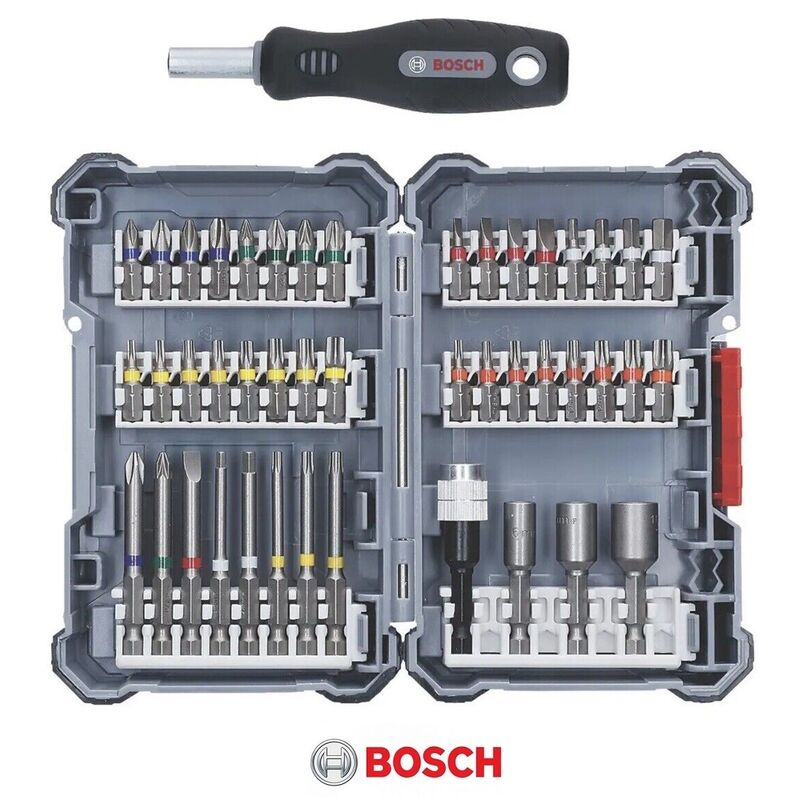 foto del prodotto bosch set inserti bit per trapano kit avvitatore manuale in custodia 45 pz