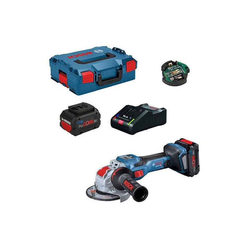 foto del prodotto bosch smerigliatrice a batteria gws 18v 15 sc x lock 2x8,0 ah 06019h6501