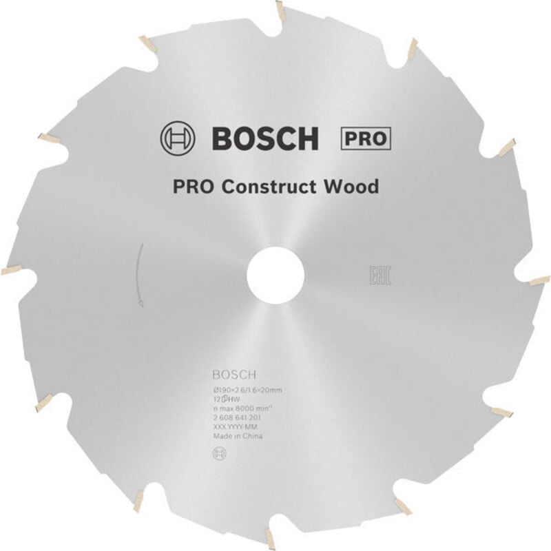 foto del prodotto bosch standard for construct wood lama per sega circolare 190x20 mm per legno chiodato
