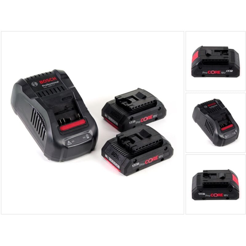 foto del prodotto bosch starter set 18v con 2x batterie procore 4.0ah caricabatterie gal 1880 cv 1600a016gf 