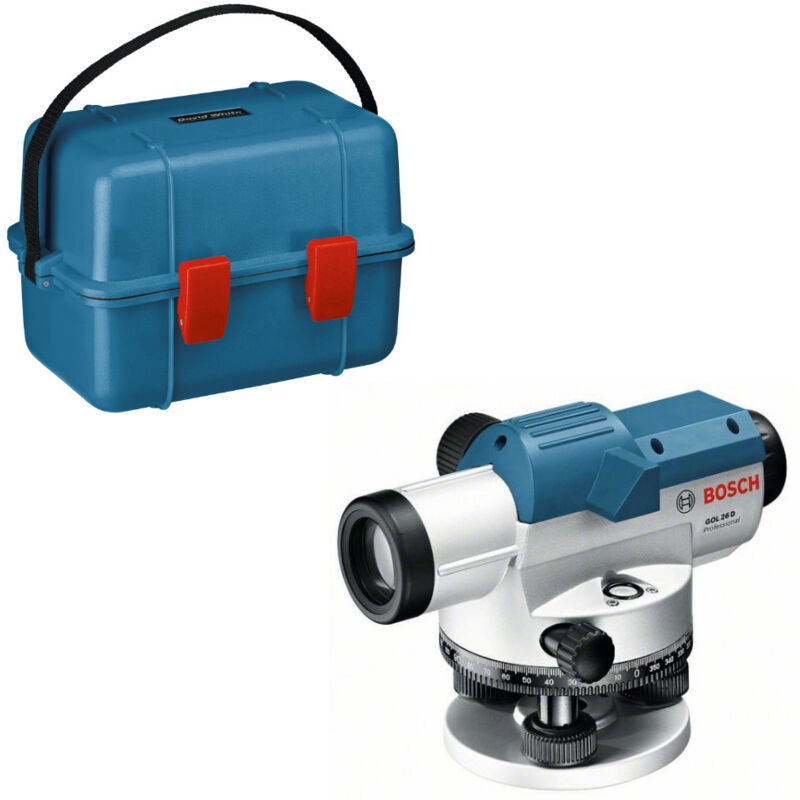 foto del prodotto bosch strumento di livellamento ottico gol 26d bt160 gr500 in una valigetta artigianale