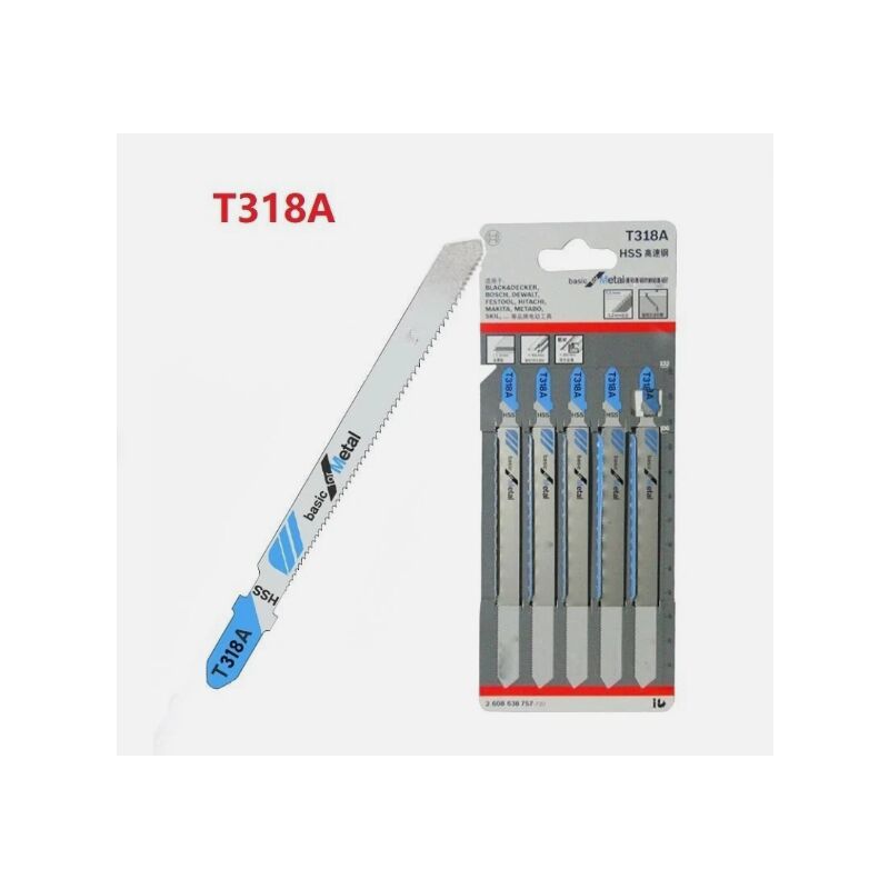 foto del prodotto bosch t318a set di 5 lame per seghetto alternativo hss basic per metallo