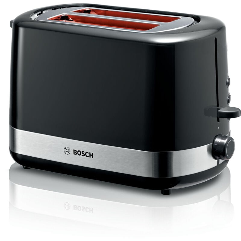 foto del prodotto bosch tat6a513 tostapane 2 fette 800w nero e acciaio inossidabile