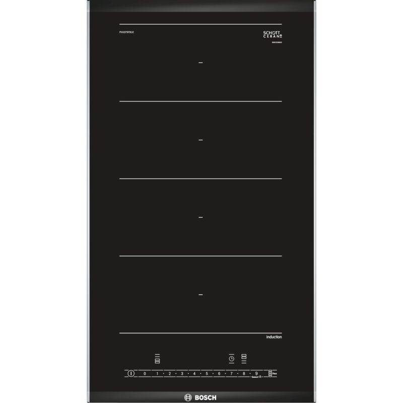 foto del prodotto bosch tavolo domino a induzione 30cm 2 fuochi 3700w nero pxx375fb1e