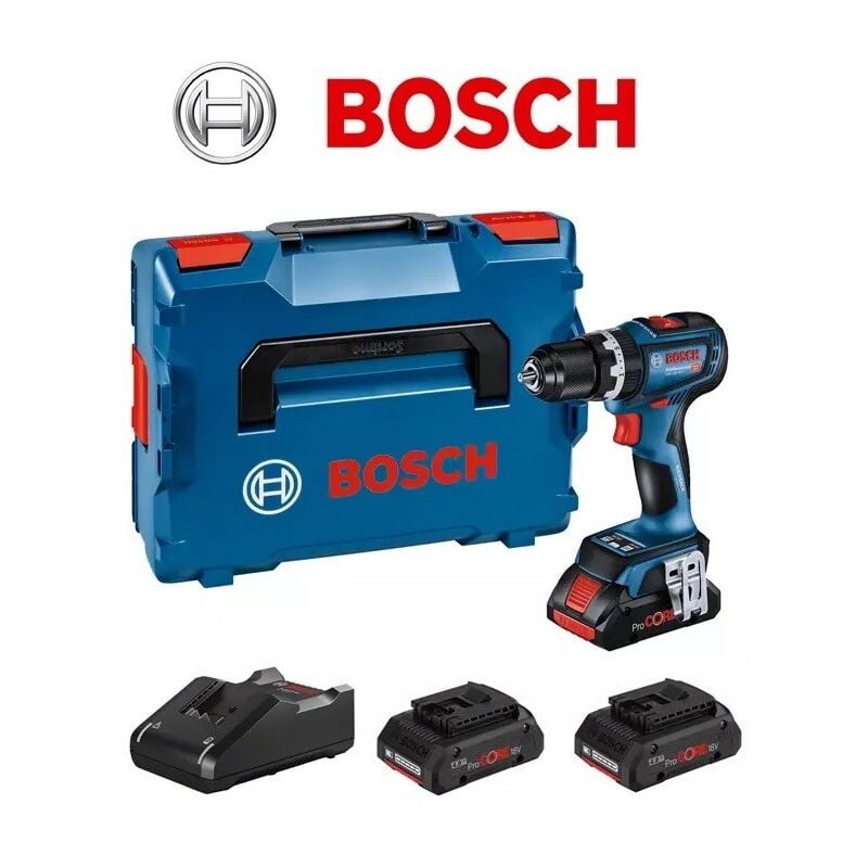 foto del prodotto bosch trapano a batteria gsb 18v 90 c avvitatore con percussione 3 batterie 4 ah procore