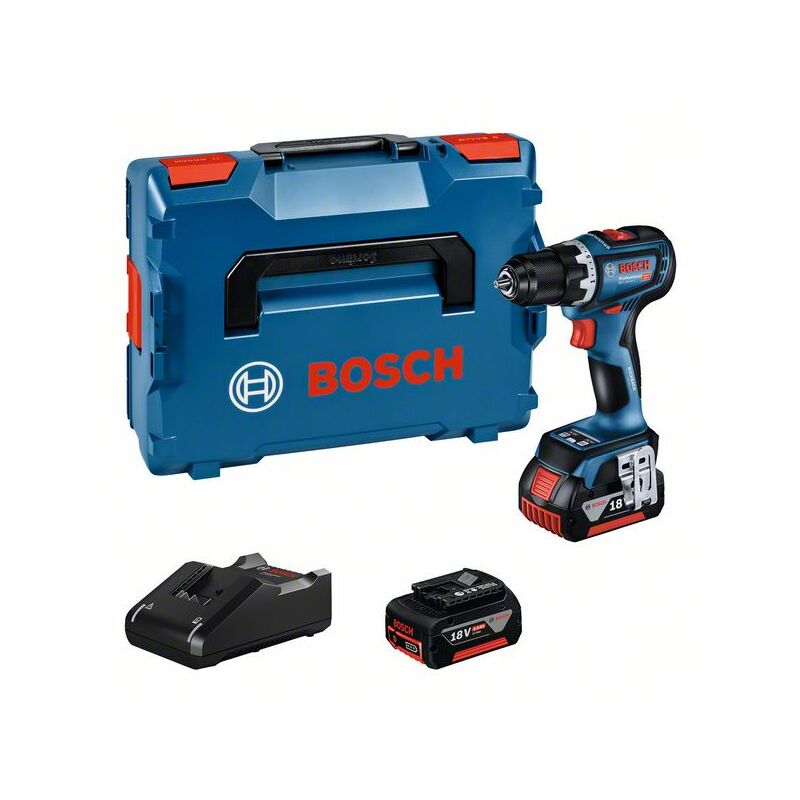 foto del prodotto bosch trapano a batteria gsr 18v 90 c, 2x 4,0ah, caricabatterie in l boxx