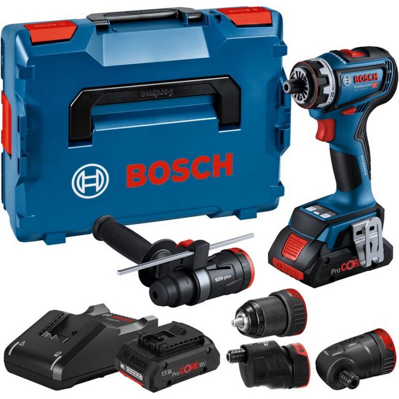 foto del prodotto bosch trapano a batteria gsr 18v 90 fc, gfa 18 m e w h 2x4,0 ah caricabatterie l boxx