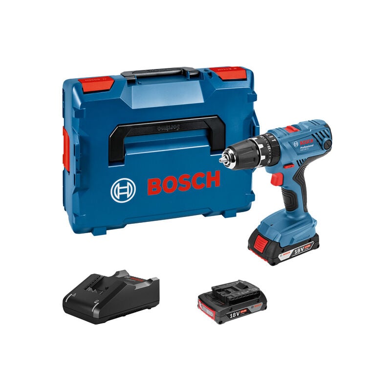 foto del prodotto bosch trapano a percussione a batteria gsb 18v 21 con 2 batterie da 2,0 ah caricabatterie in l boxx