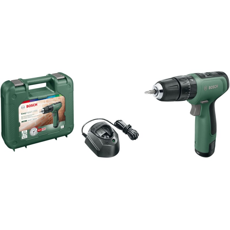 foto del prodotto bosch trapano avvitatore a batteria 12v 1.5ah integrata con valigetta caricabatteria valigetta set 34pz.