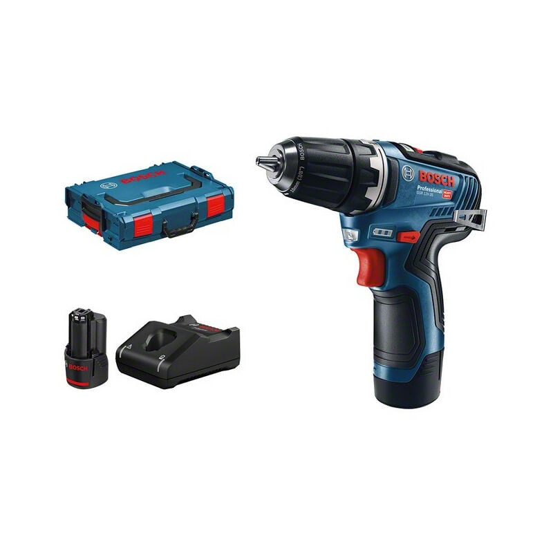 foto del prodotto bosch - trapano avvitatore a batteria 12v 2x3.0 ah li-ion con custodia - gsr 12v-35 professional