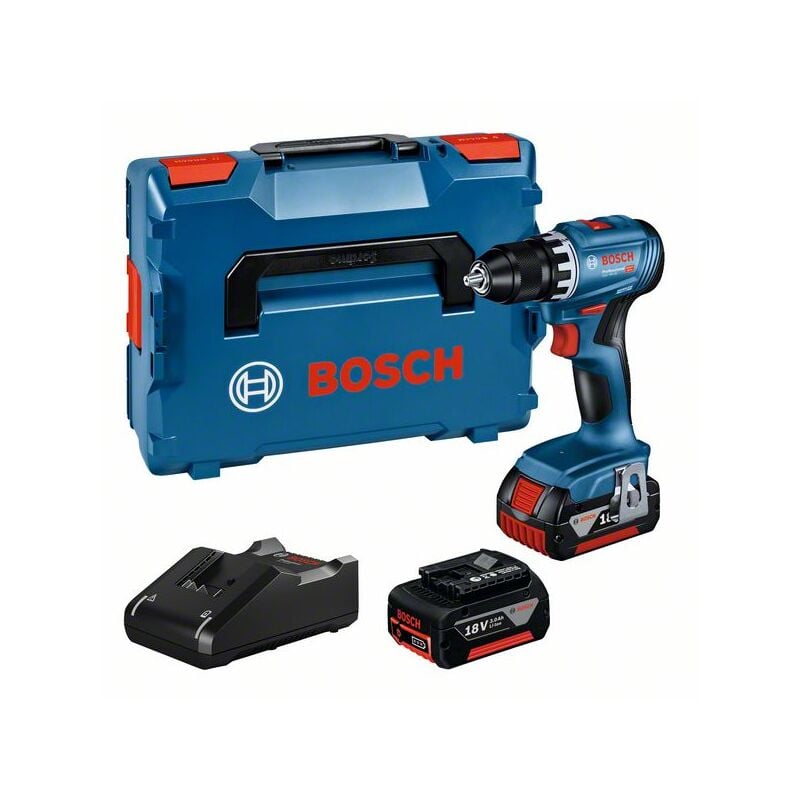 foto del prodotto bosch trapano avvitatore a batteria gsr 18v 45, 2 batterie gba 18v 3,0ah, caricabatterie in l boxx