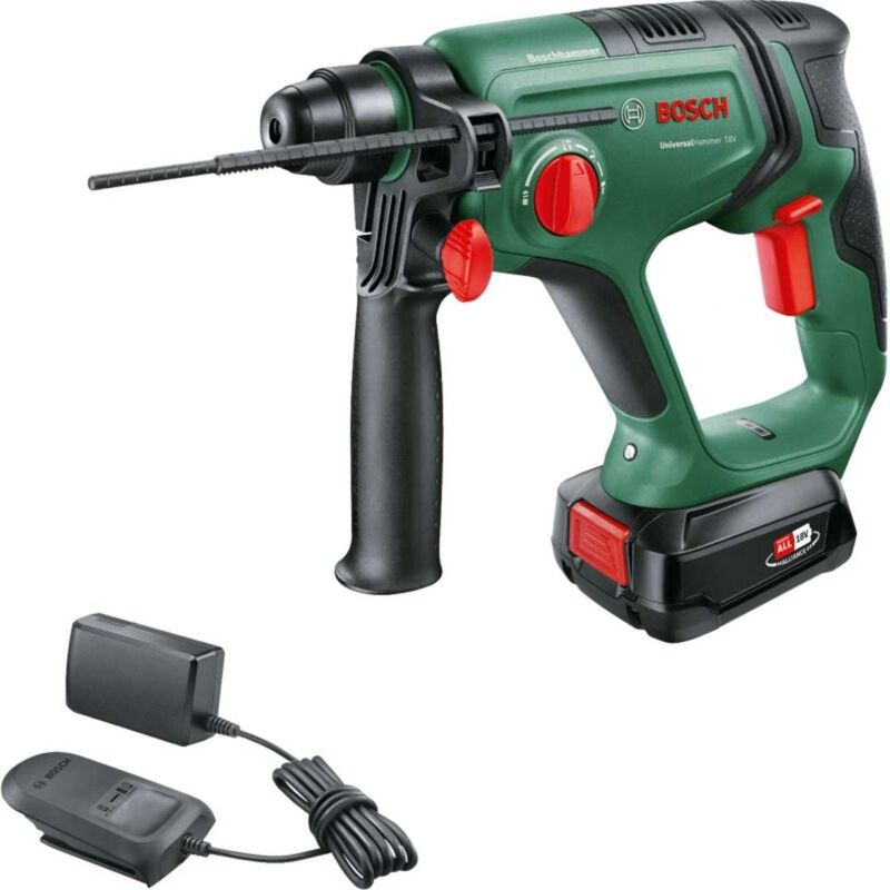 foto del prodotto bosch utensili martello perforatore a batteria 18v, 1x batteria da 2,5 ah, caricabatterie 06039d6002